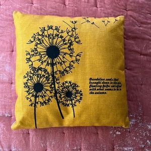 Golden Yellow dandelion pillow